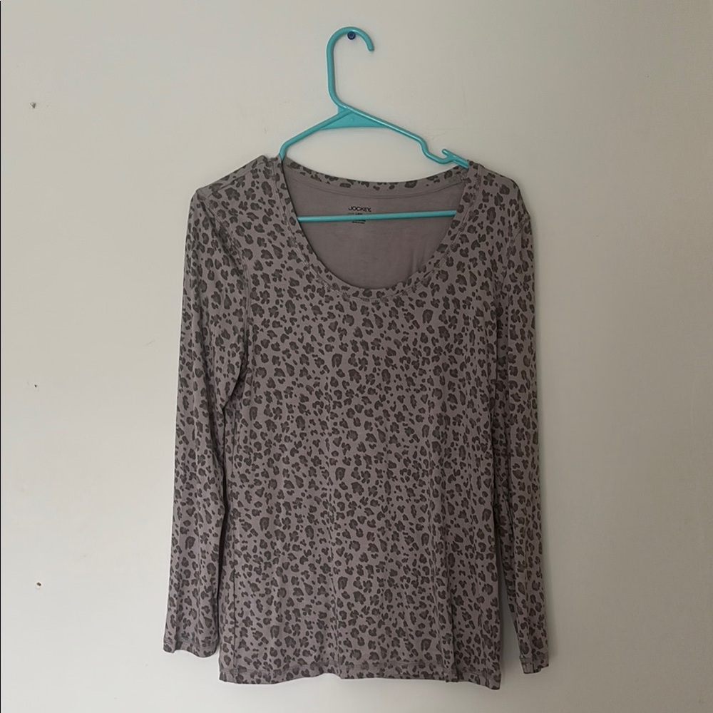 Jockey Women's Leopard Print Top - Gray